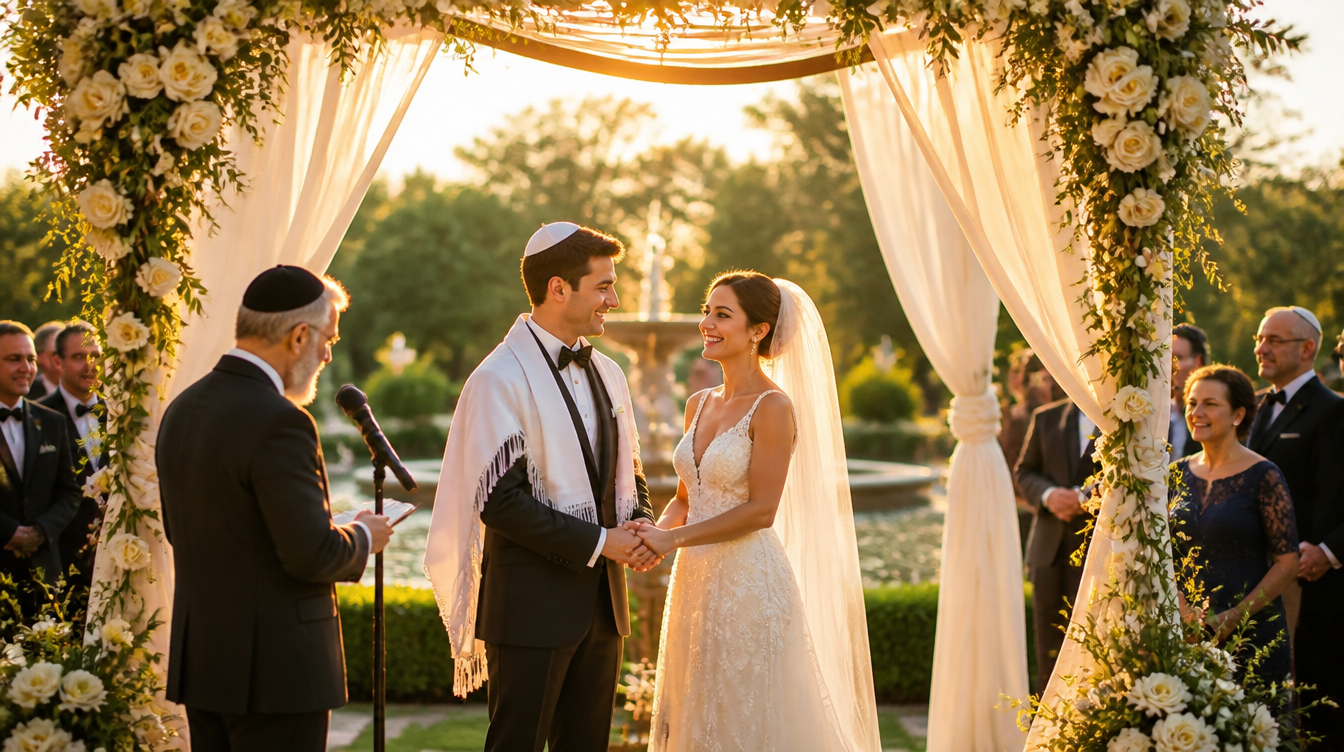 Jewish wedding under the chuppah organized by Eventcys wedding planner in Paris